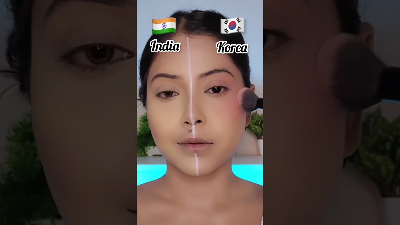 🇮🇳Indian Vs 🇰🇷Korean Makeup Challenge🤩| #shorts | SUGAR Cosmetics