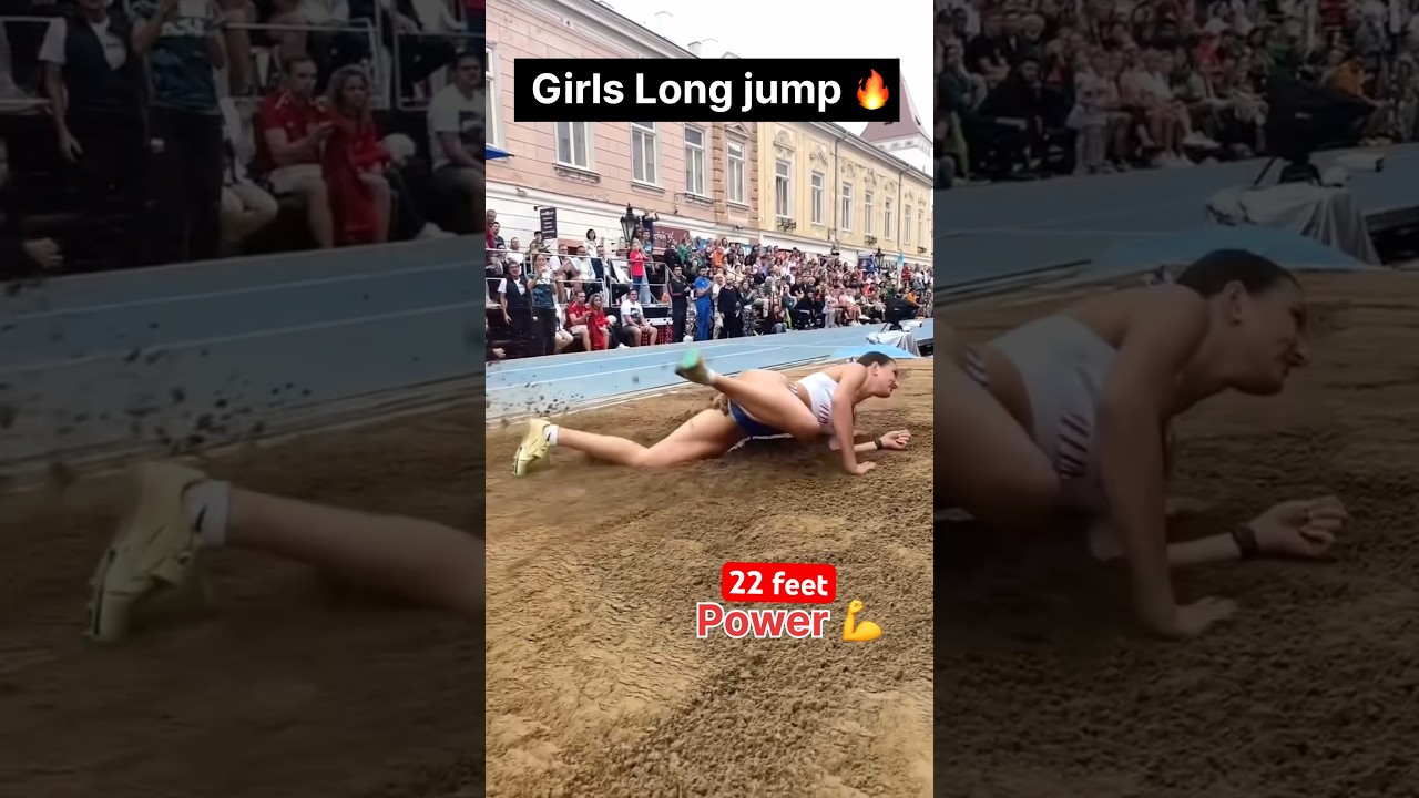 22 feet girls 🧒 long jump power 🔥 !#shorts #trandingshorts #viralvideo #longjump #jump  #jumper