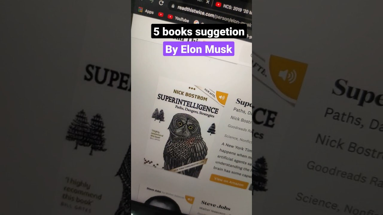 5 books Suggetion by Elon Musk #shorts #elonmusk #books #kindle #audible