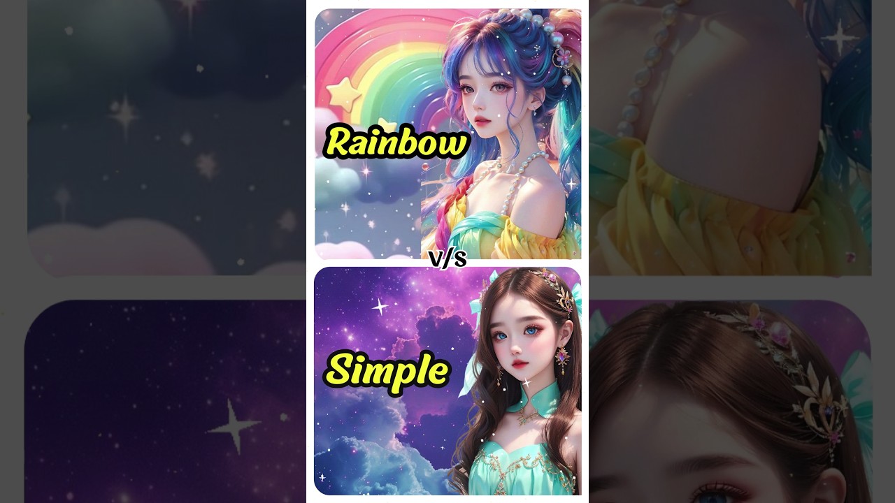 #Rainbow🌈 vs #Simple🥰 #shorts #viral #trending