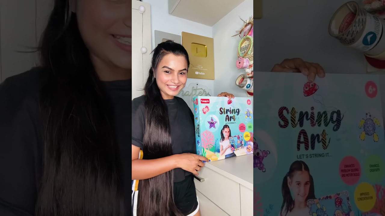 Unboxing String Art Kit😱 #crafteraditi #youtubepartner #shorts #unboxing #ASMR @CrafterAditi