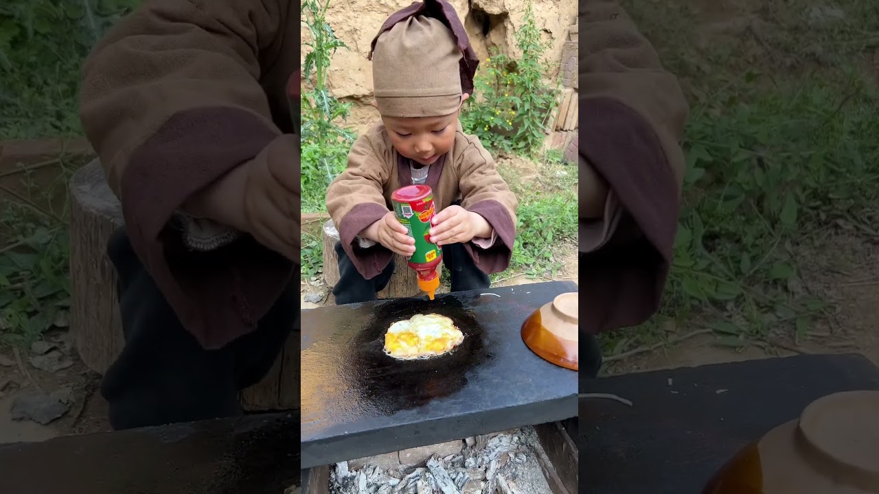 Beautiful nature life FN60 || Mountain tribal kid knows how to make an amazing breakfast #shorts #fy